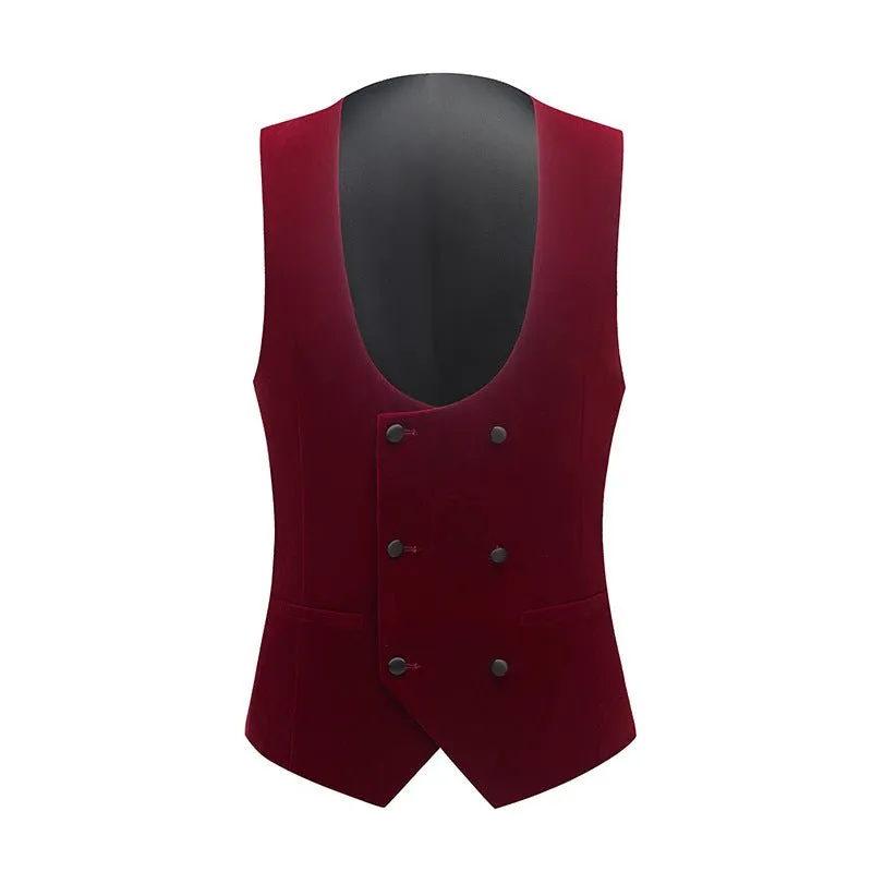 Corduroy Chic Skinny Zipper Fly 3 Piece Suit