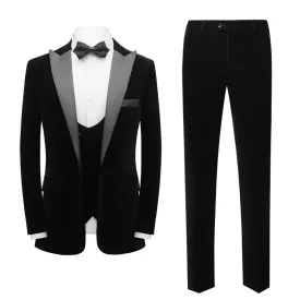 Corduroy Chic Skinny Zipper Fly 3 Piece Suit