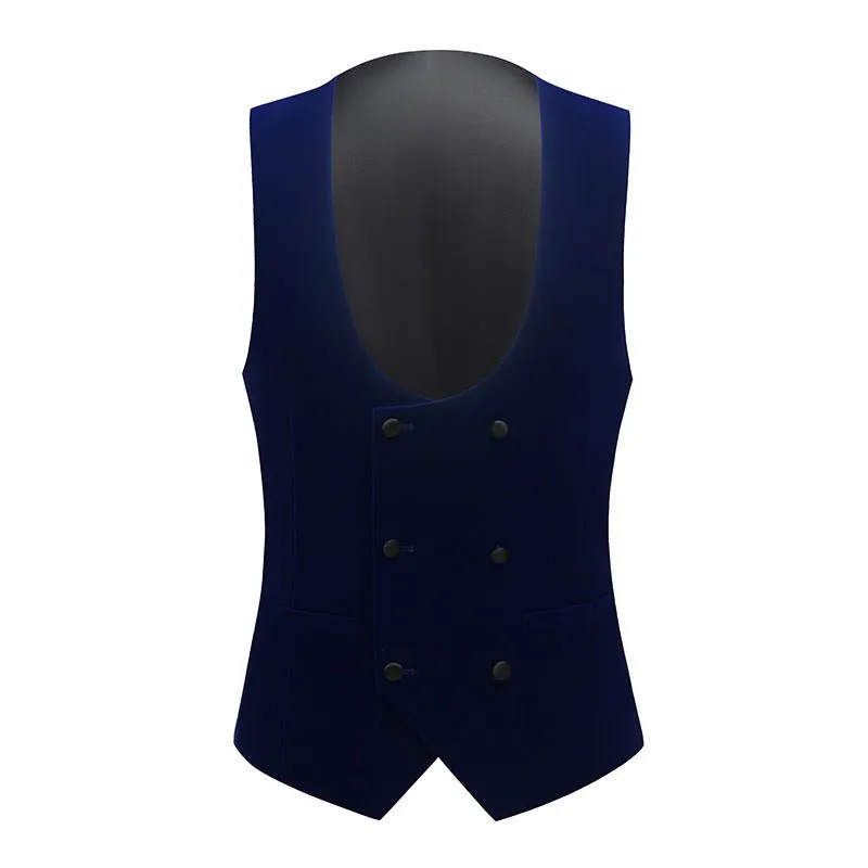 Corduroy Chic Skinny Zipper Fly 3 Piece Suit