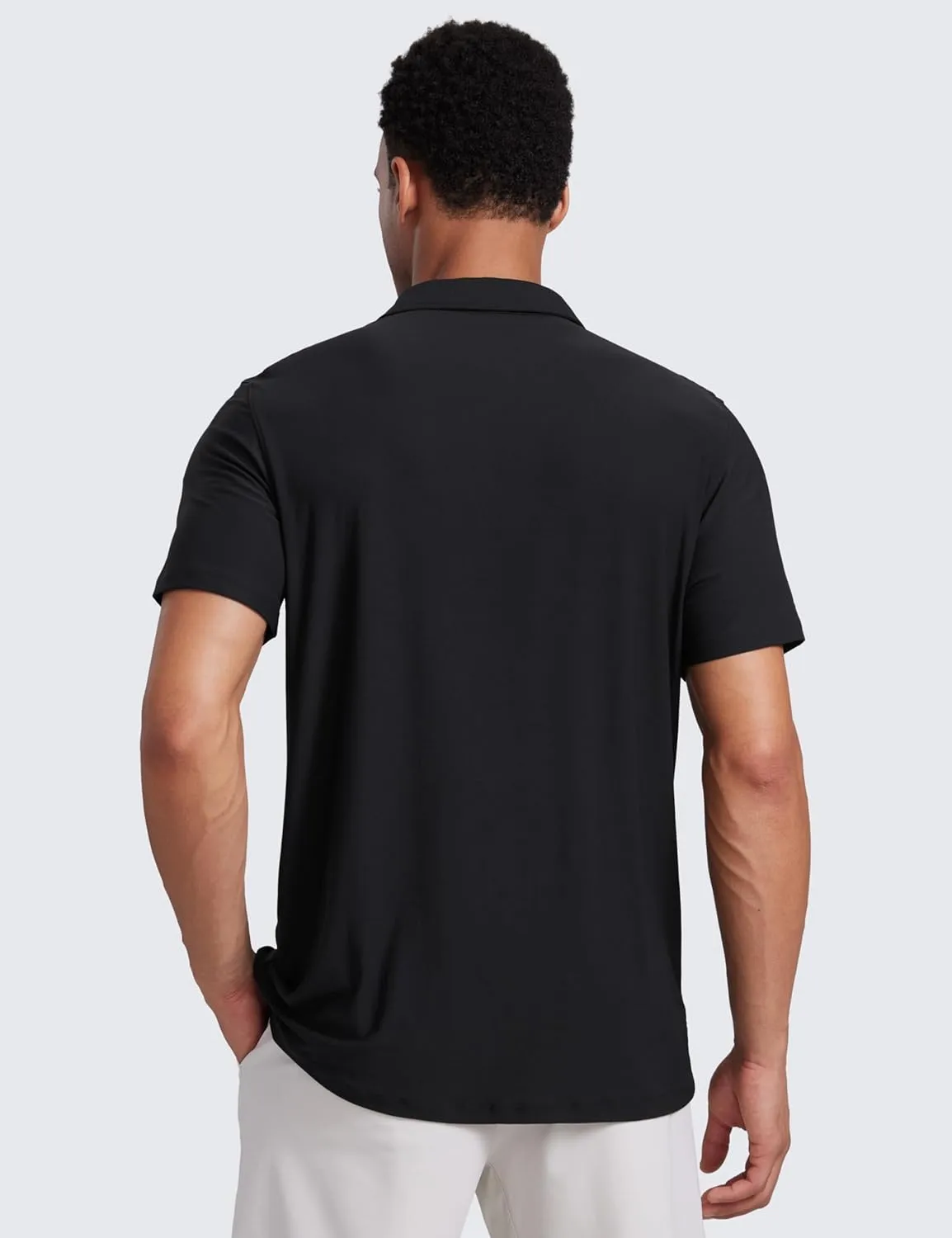 CRZ YOGA Cloudweight Mens Short Sleeve Polo Shirts Lightweight Moisture Wicking Athletic Casual Button Golf T-Shirts