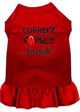 Family Favorite Screen Print Dog Dress Red 4x