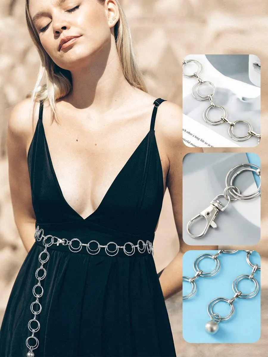 FIORETTO Chain Belt for Women Metal Waist Chain Fashion Multilayer Chain Belts for Dress