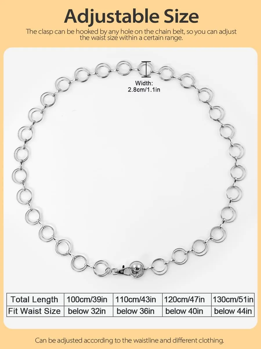 FIORETTO Chain Belt for Women Metal Waist Chain Fashion Multilayer Chain Belts for Dress