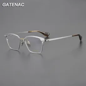 Gatenac Unisex Full Rim Square Titanium Eyeglasses Gxyj1085