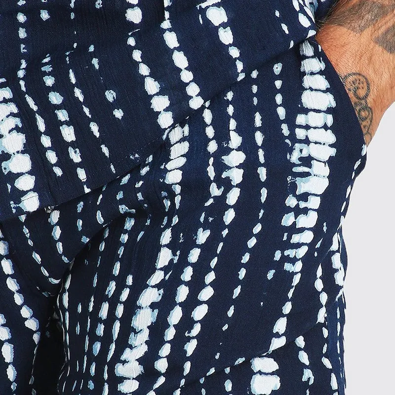 Men Casual Printed Two-Piece Suit