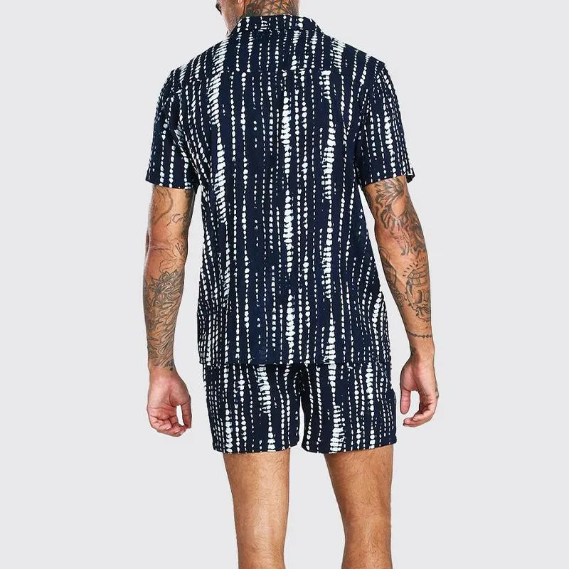 Men Casual Printed Two-Piece Suit