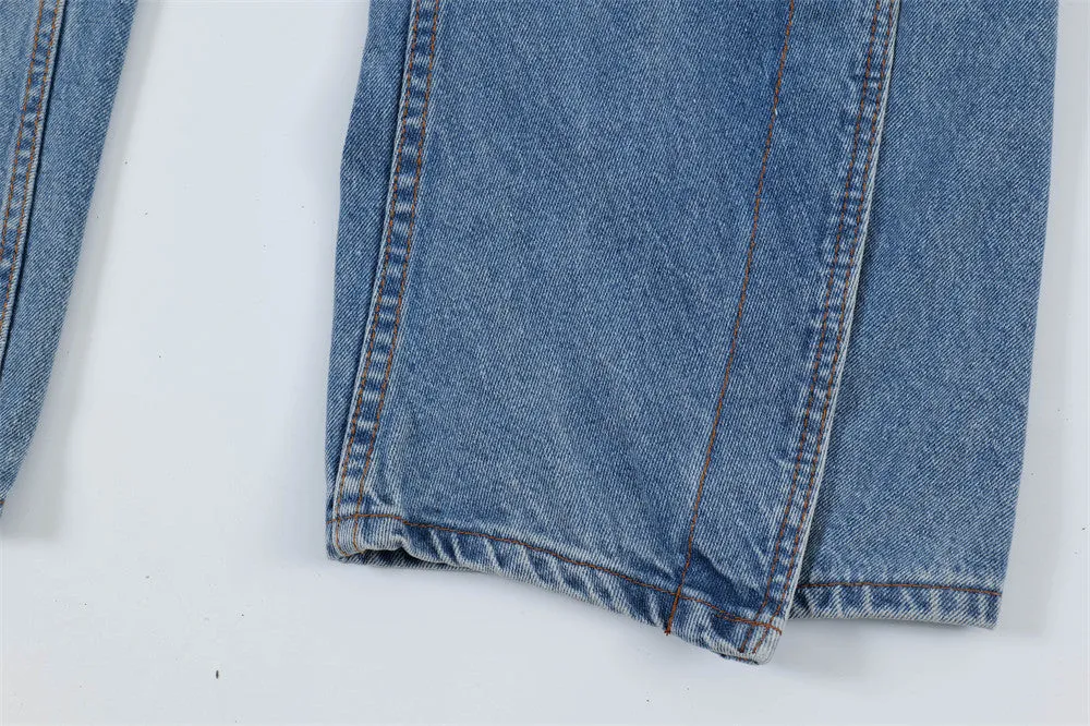 Men's American High Street Retro Washed Jeans