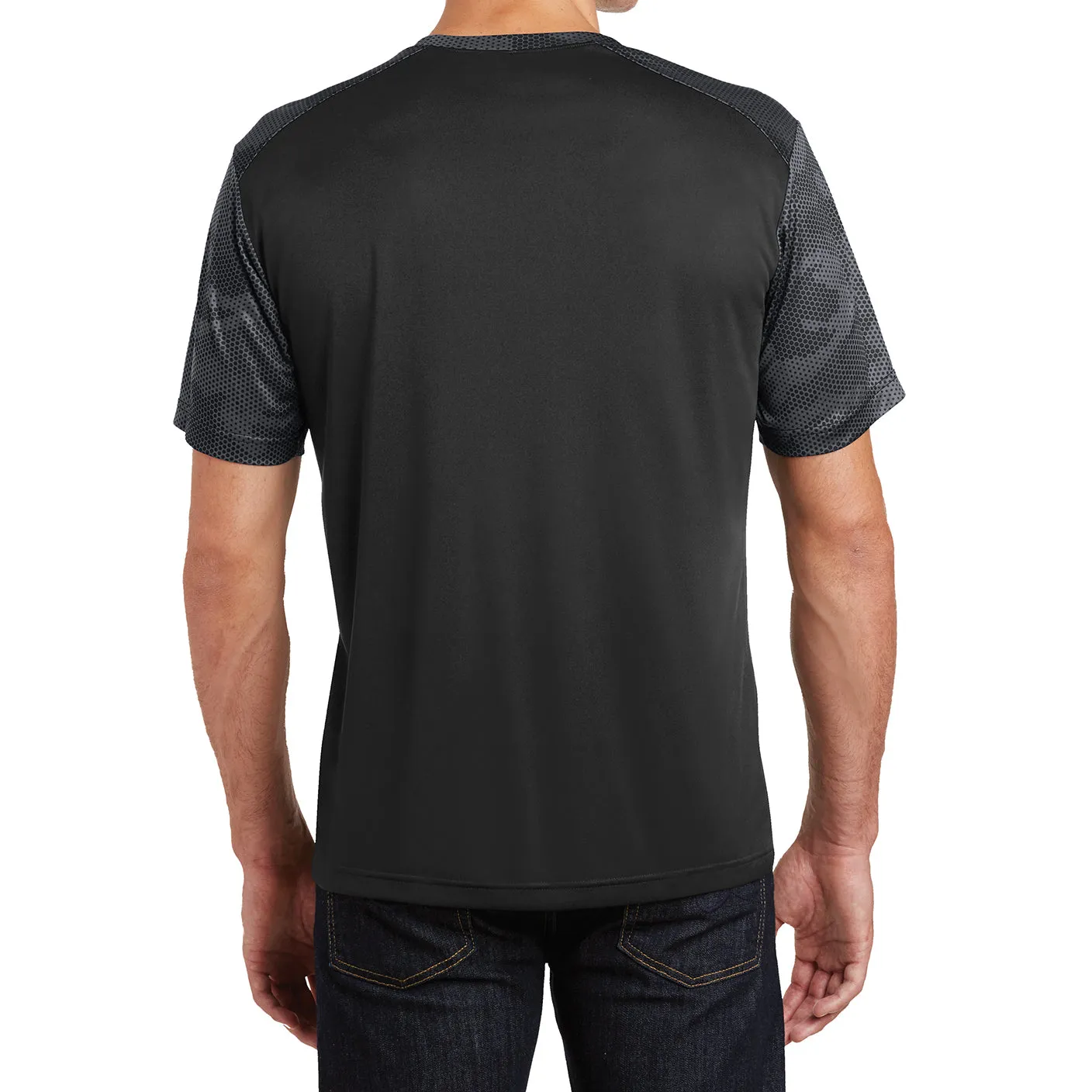 Men's Camo Hex Colorblock moisture Wicking Athletic Training Running Short Sleeve T Shirt for Men
