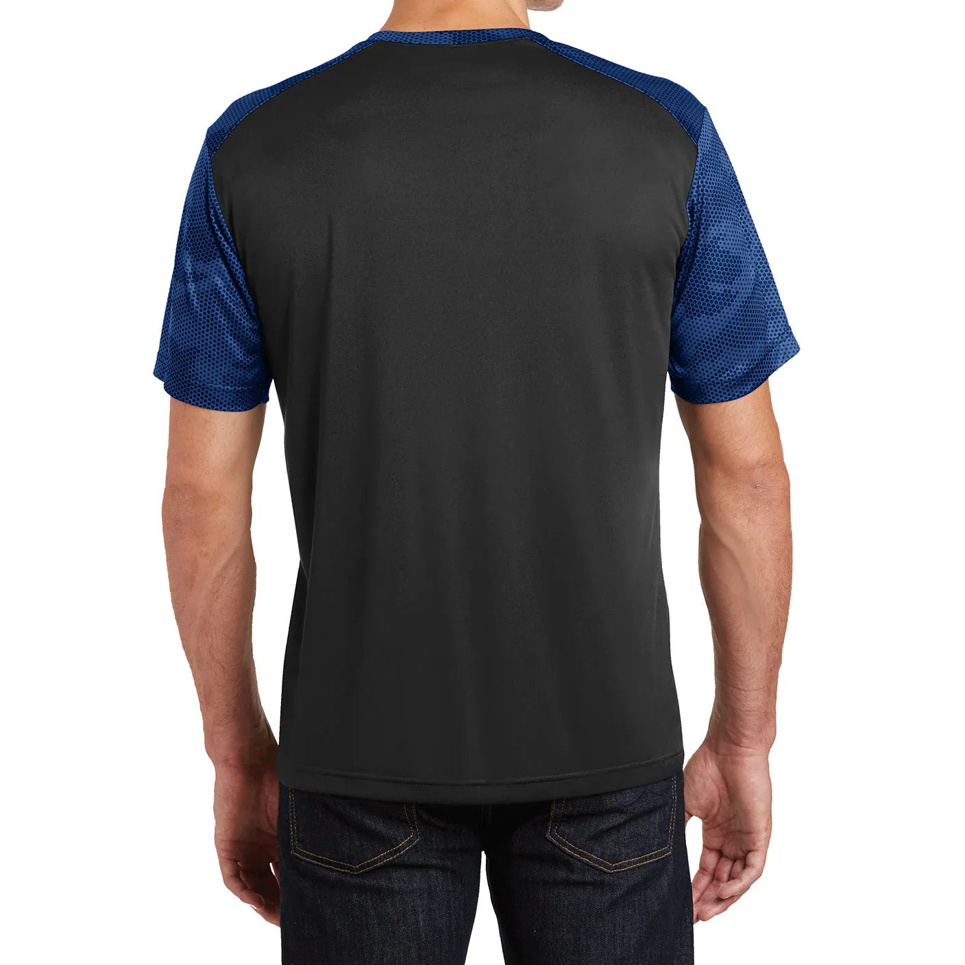 Men's Camo Hex Colorblock moisture Wicking Athletic Training Running Short Sleeve T Shirt for Men