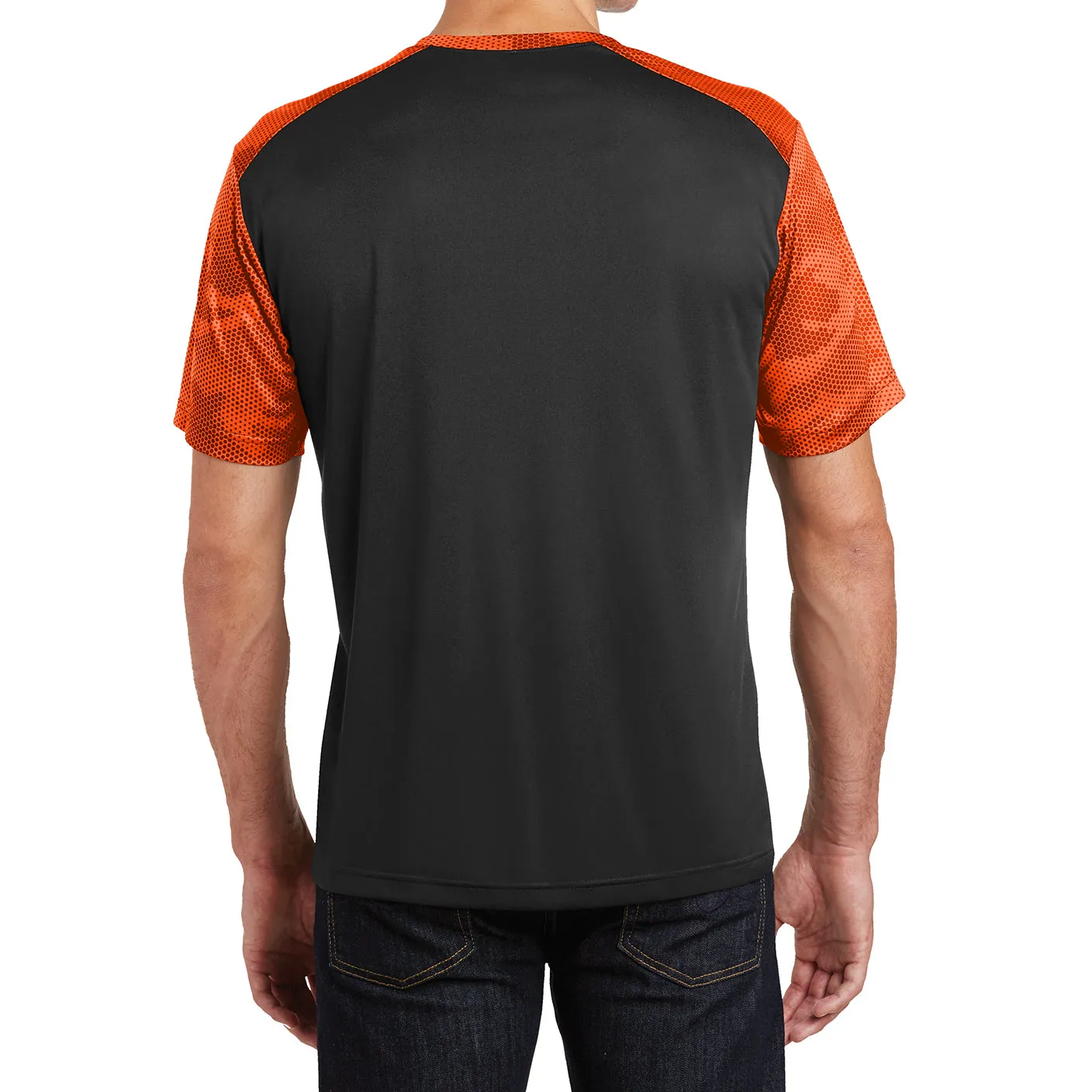 Men's Camo Hex Colorblock moisture Wicking Athletic Training Running Short Sleeve T Shirt for Men