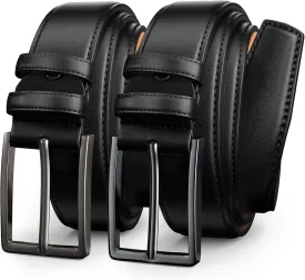 Mens Dress Belt,Mens Leather Belts for Jeans, Belt 1.38" Width