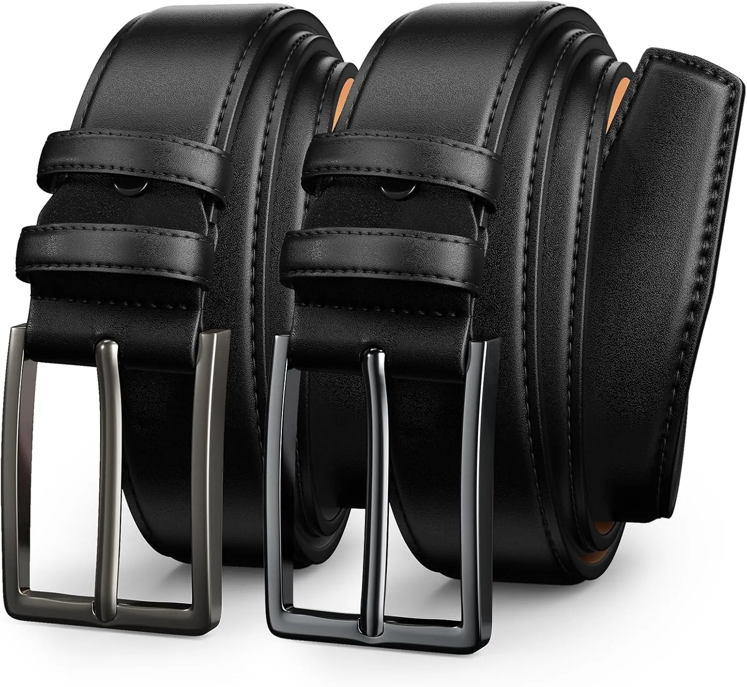 Mens Dress Belt,Mens Leather Belts for Jeans, Belt 1.38" Width