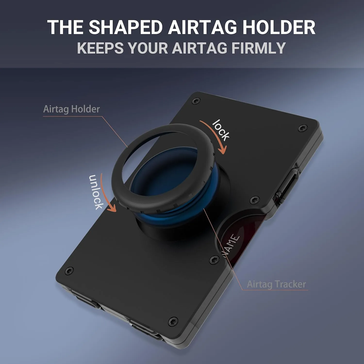Minimalist Men AirTag Aluminum Wallet, Slim Metal Credit Card Holder with Removable Money Clip, Mens Air Tag Card case, Front Pocket RFID Blocking Wallets, Matte Black (AirTag Not Included)