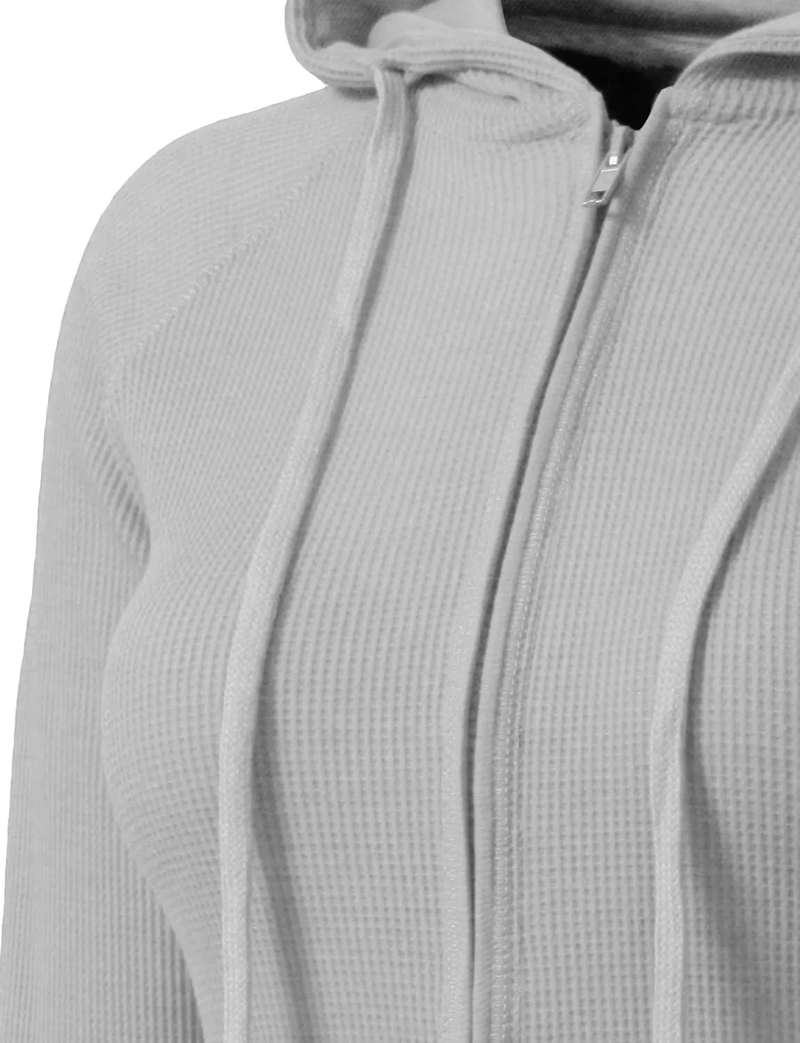 NE PEOPLE Women Basic Casual Comfy Lightweight Thermal Waffle Hoodie