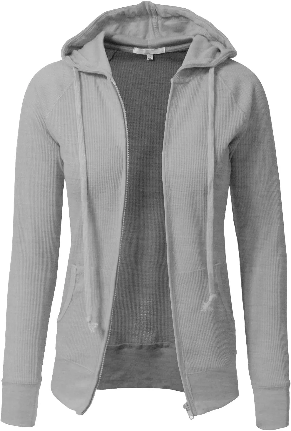 NE PEOPLE Women Basic Casual Comfy Lightweight Thermal Waffle Hoodie