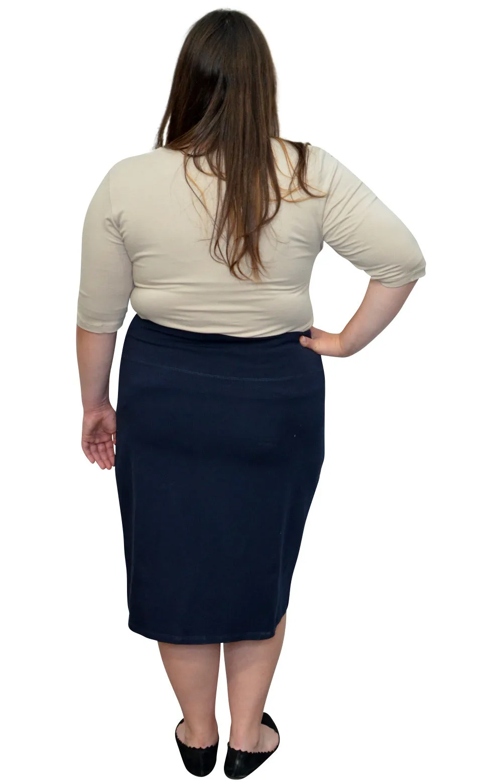 Plus Pencil Skirt in Cotton Style 1434