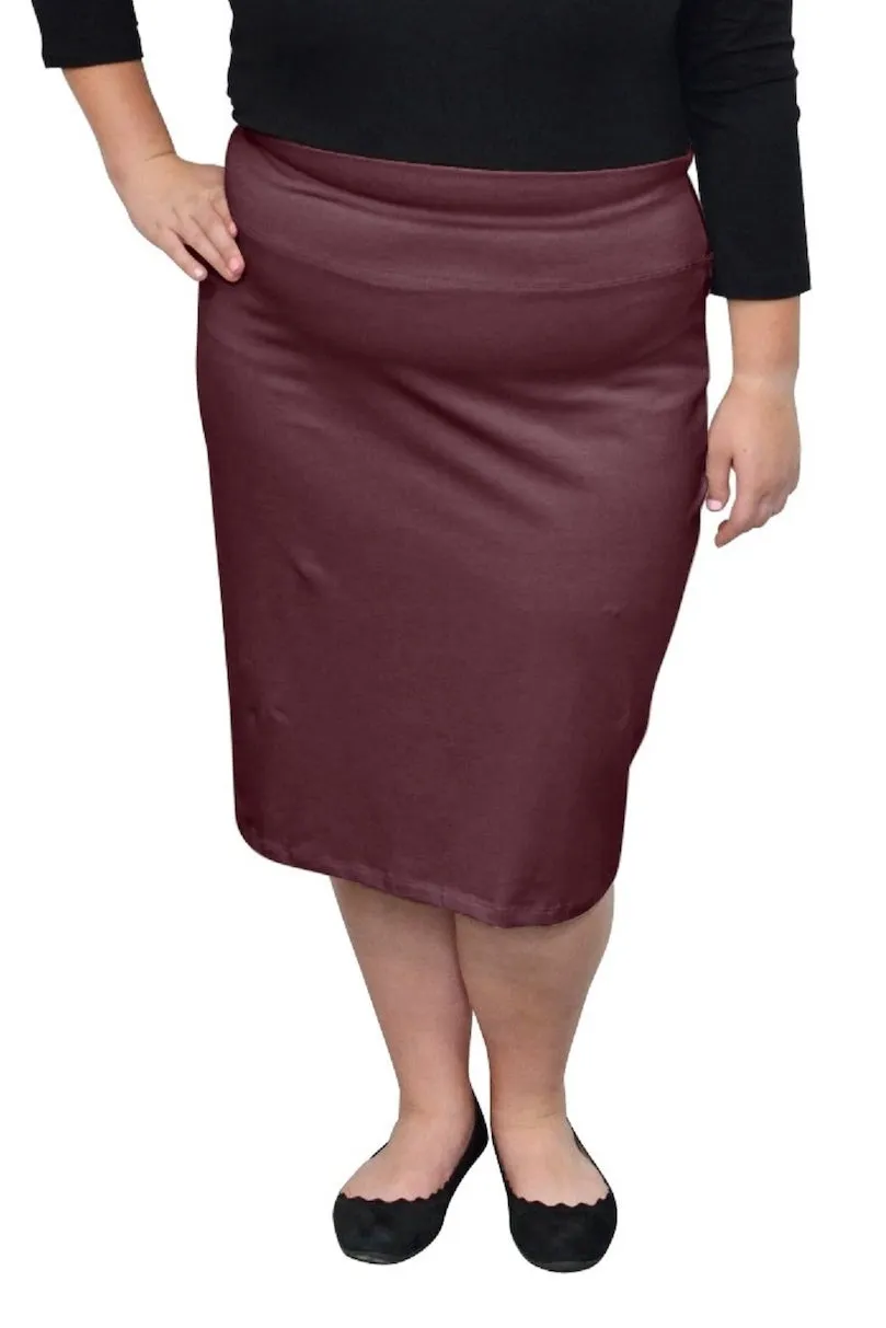 Plus Pencil Skirt in Cotton Style 1434