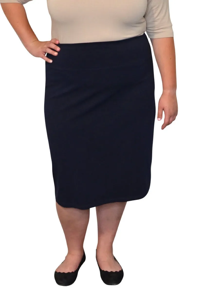 Plus Pencil Skirt in Cotton Style 1434