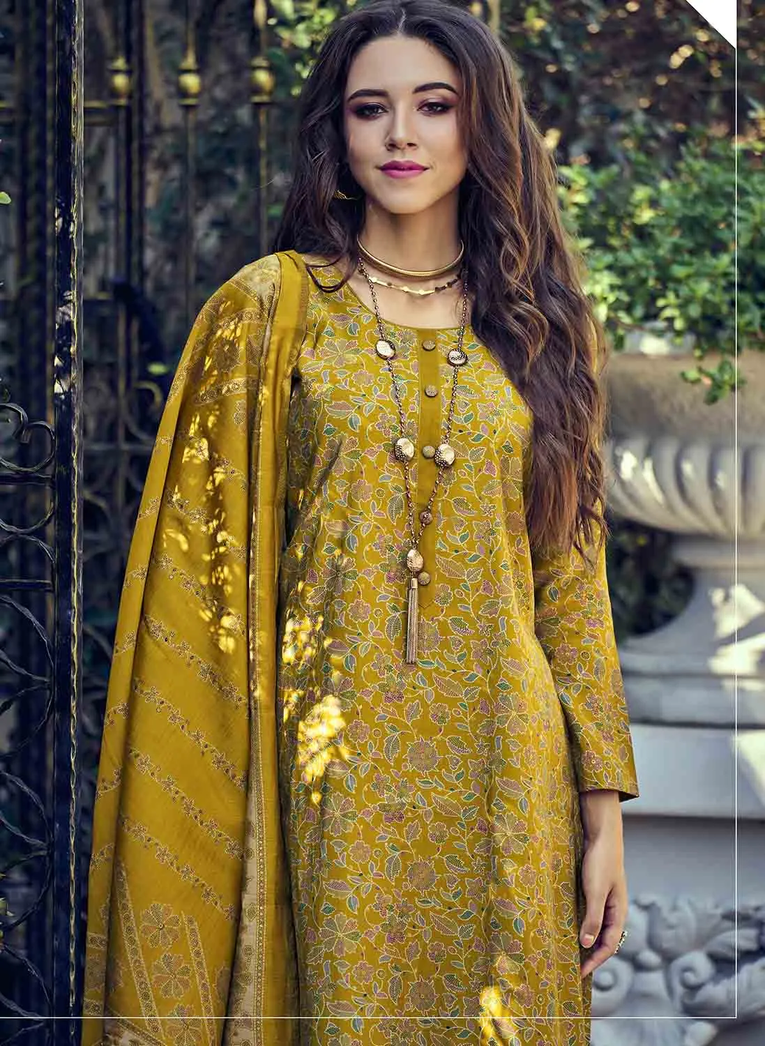 Pure Muslin Fancy Unstitched Suit Material with Embroidery for Women