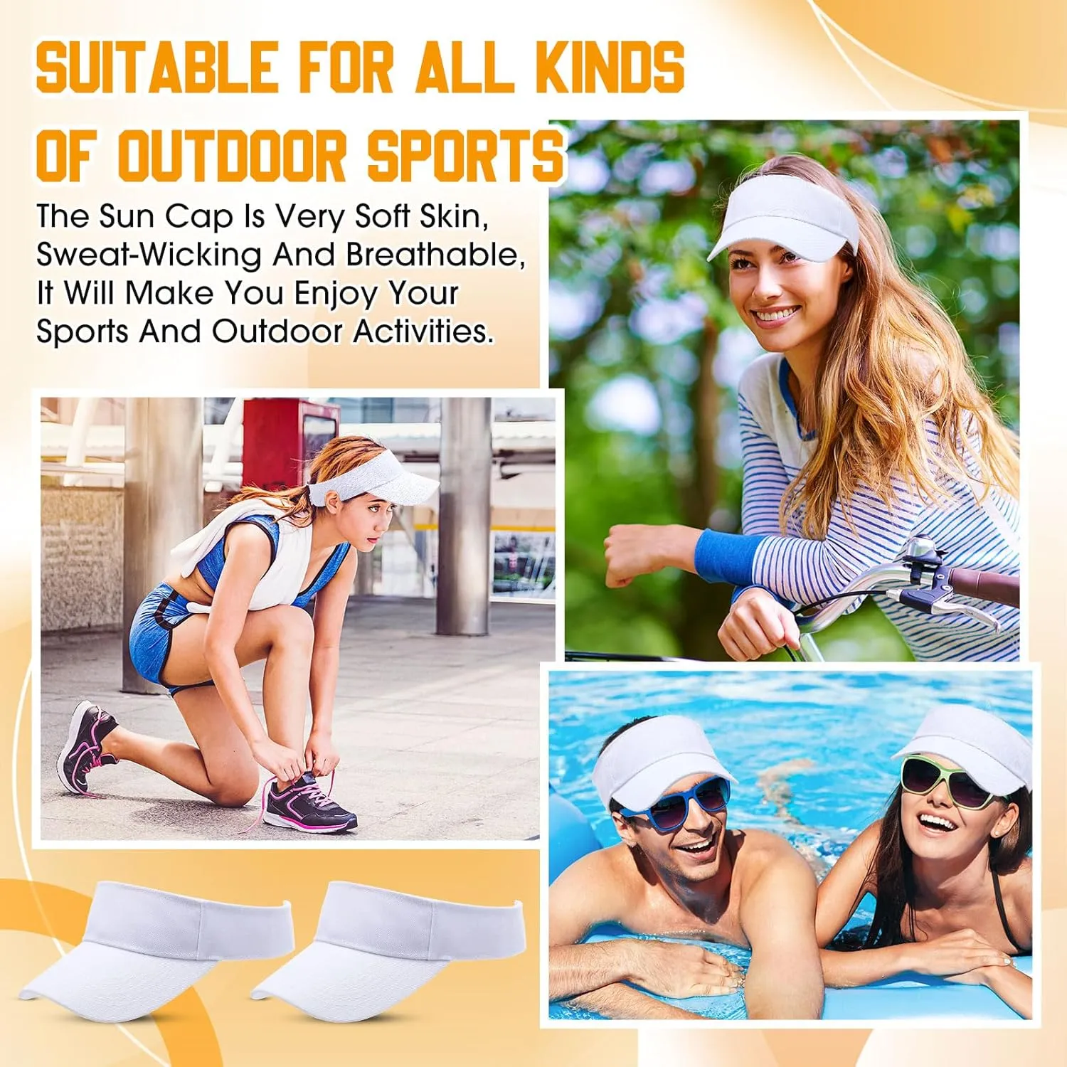 Silkfly 36 Pack Sun Visor Hats Adjustable Sports Athletic hat UV Protection Sun Visor Cap for Men Women Tennis Running Golf