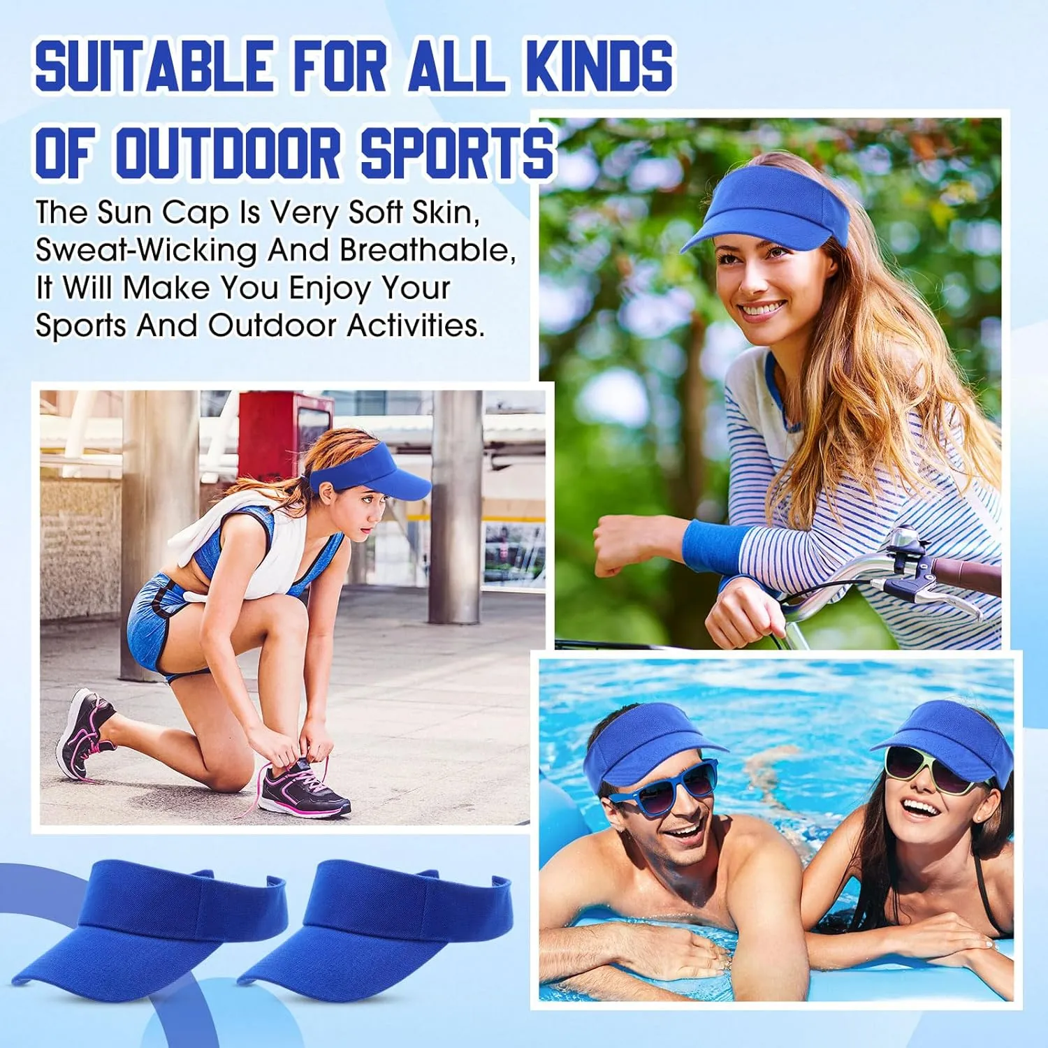 Silkfly 36 Pack Sun Visor Hats Adjustable Sports Athletic hat UV Protection Sun Visor Cap for Men Women Tennis Running Golf