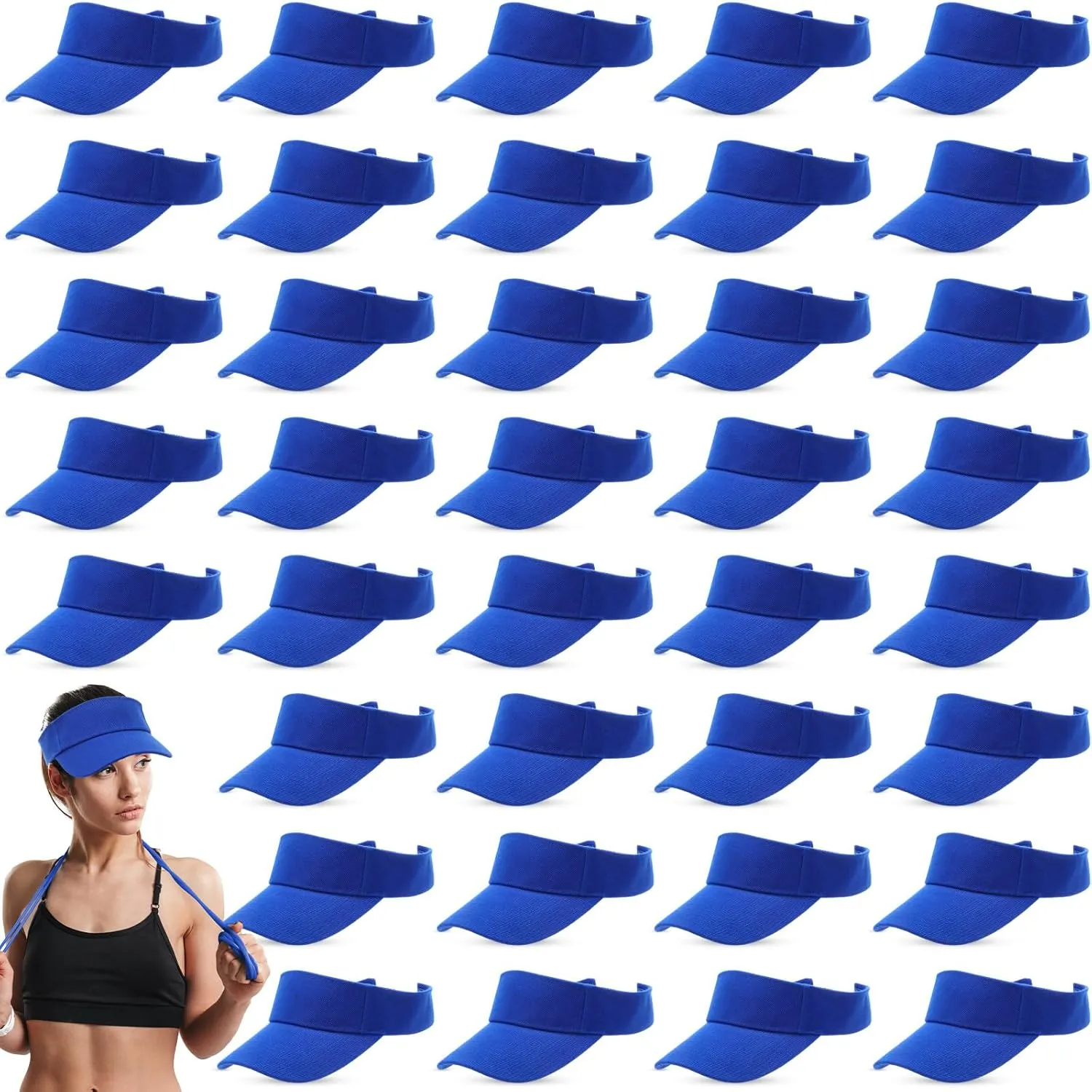 Silkfly 36 Pack Sun Visor Hats Adjustable Sports Athletic hat UV Protection Sun Visor Cap for Men Women Tennis Running Golf