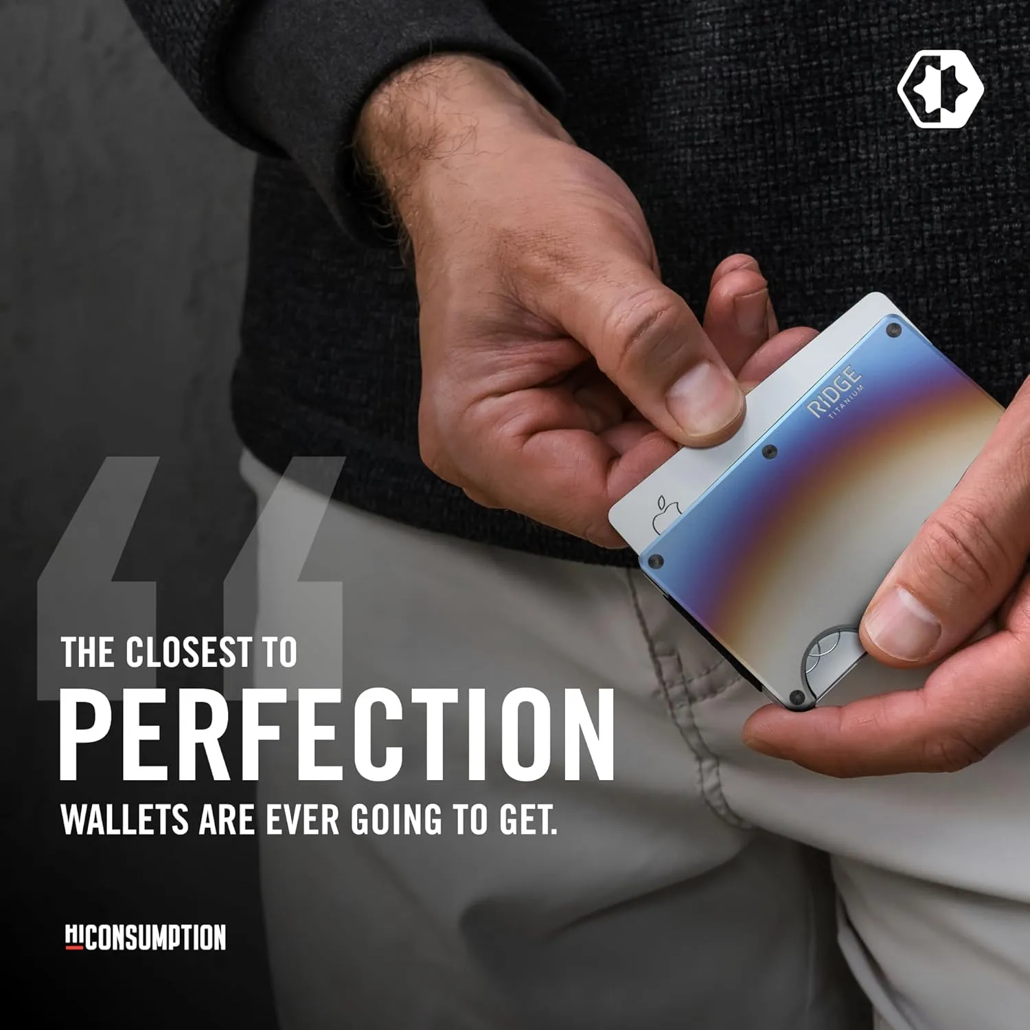 The Ridge Wallet for Men - Slim Minimalist Compact Wallet and Card Holder, RFID Protected Front Pocket Wallets with Integrated Money Clip (Burnt Titanium)