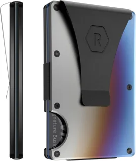 The Ridge Wallet for Men - Slim Minimalist Compact Wallet and Card Holder, RFID Protected Front Pocket Wallets with Integrated Money Clip (Burnt Titanium)