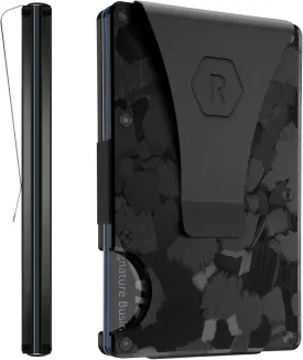 The Ridge Wallet for Men - Slim Minimalist Compact Wallet and Card Holder, RFID Protected Front Pocket Wallets with Integrated Money Clip (Forged Carbon)